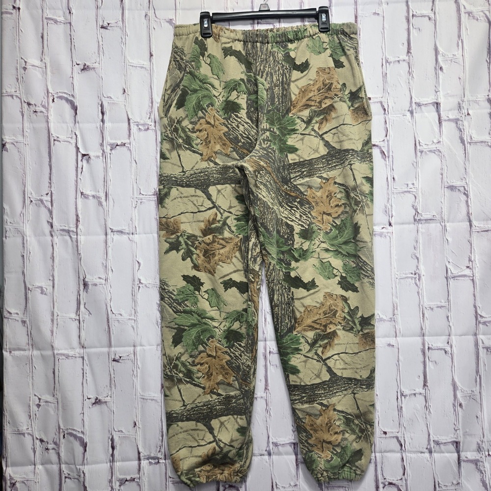 Vintage Jerzees Outdoors Camo Sweatpants‎ Mens XL Made in USA Realtree Joggers